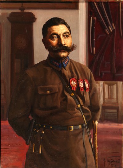 Portret van Semyon Mikhailovich Budyonny 1883-1973, 1929 door Isaak Israilevich Brodsky