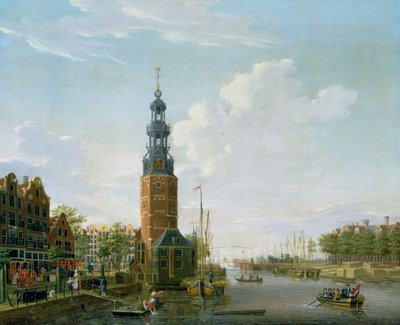 Zicht op Amsterdam met de Montelbaanstoren aan de Oude Schans, 1777 door Isaac Ouwater