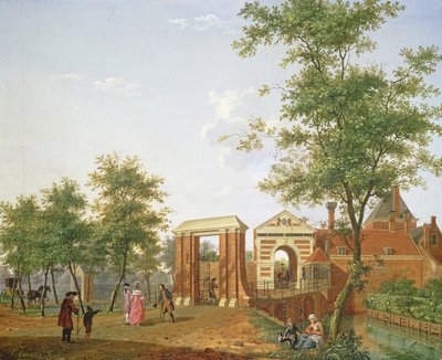 Uitzicht op de Zylpoort, Haarlem, 1780 door Isaac Ouwater