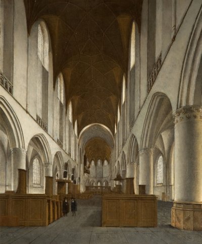 Interieur van Sint-Bavo, Haarlem door Isaak van Nickele