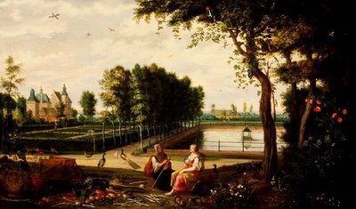 Vertumnus en Pomona door Isaak van Oosten