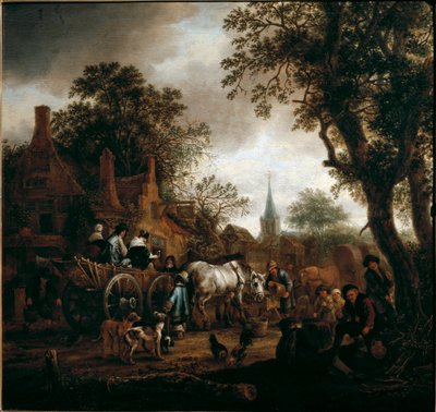De pauze in het hostel door Isack van Ostade