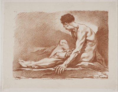 Zittende mannelijke model door Isak Henningsen