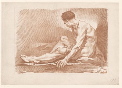 Studie zittende man door Isak Henningsen