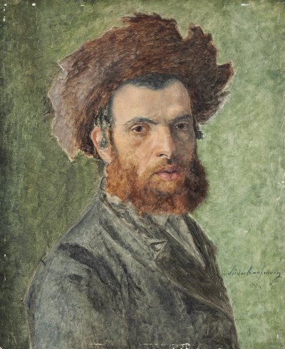 Portret van een jonge chassidische jood door Isidor Kaufmann