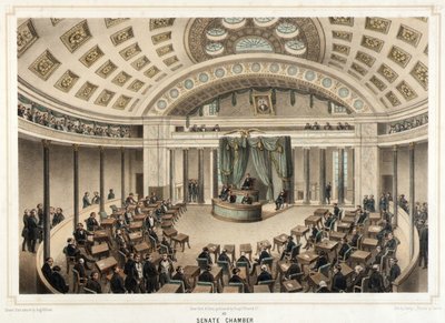 Washington-Senaatskamer door Isidore Laurent Deroy