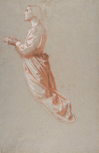 Engel bovenste register, studie voor muurschilderingen in de Kapel van Saint Remi, Sainte-Clotilde... door Isidore Pils