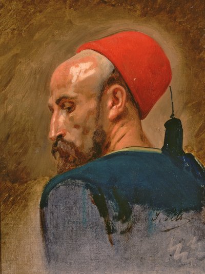 Hoofd van een Arabier in een Fez door Isidore Pils