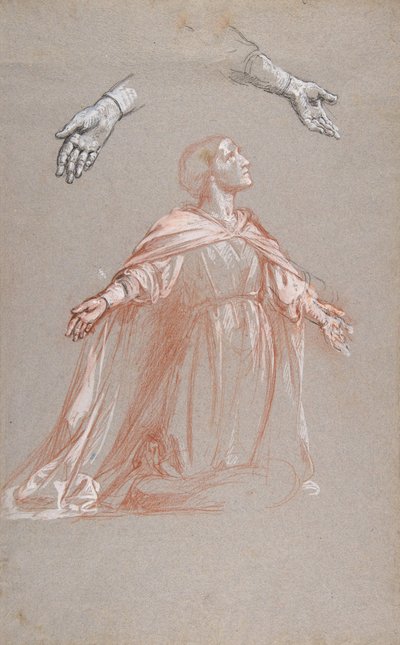 Sainte Clotilde middenregister, studie voor muurschilderingen in de Kapel van Saint Remi, 19e eeuw door Isidore Pils