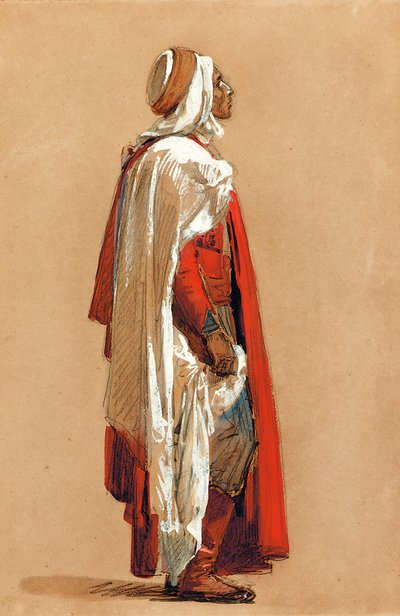 Studie van een man in oosterse kleding door Isidore Pils