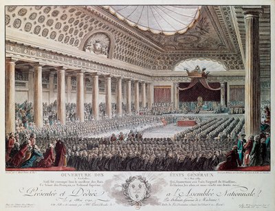 Opening van de Staten-Generaal in Versailles in 1789, gravure door Helmann, Franse Revolutie, Frankrijk door Isidore Stanislas Helman