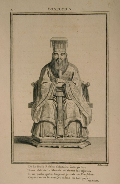 Portret van de Chinese denker en sociaal filosoof Confucius, 1788 door Isidore Stanislas Helman