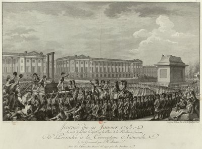 De Executie van Lodewijk XVI op de Place de la Révolution op 21 januari 1793, 1794 door Isidore Stanislas Helman