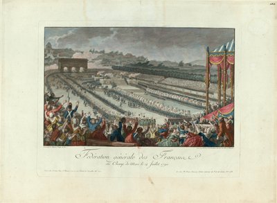 Het Festival van de Federatie op Champ de Mars op 14 juli 1790, 1790 door Isidore Stanislas Helman