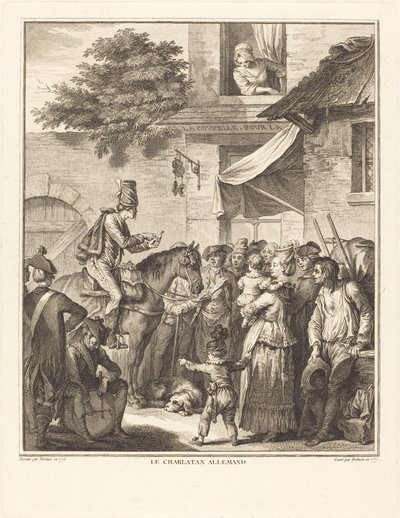 De Duitse Charlatan door Isidore Stanislas Helman after Jean Duplessi Bertaux