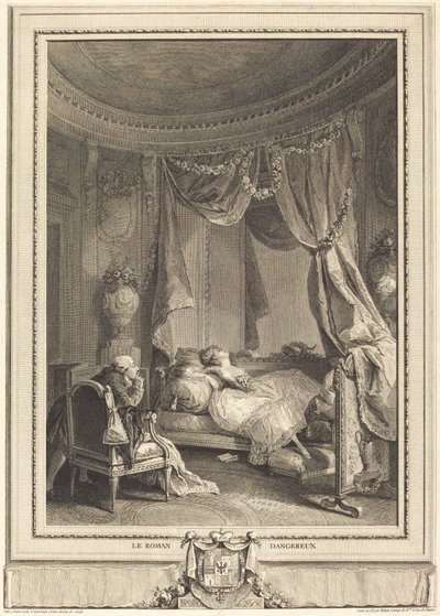 De gevaarlijke roman door Isidore Stanislas Helman after Nicolas Lavreince