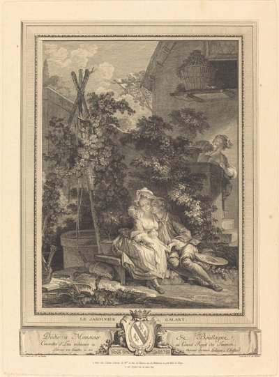 De Galante Tuinman door Isidore Stanislas Helman after Pierre Antoine Baudouin