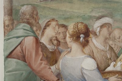(detail) van de Presentatie van Jezus in de Tempel door Isidoro Bianchi