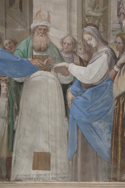 (detail) van Het Huwelijk van de Maagd Maria door Isidoro Bianchi