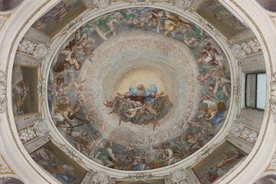 Paradijs met eeuwige Vader, c.1623-34 (fresco) (detail) door Isidoro Bianchi