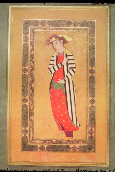 Album 2160 Portret van een Man, uit Album de Pieces Calligraphiees et de Miniatures, 13e-15e eeuw door Islamic School