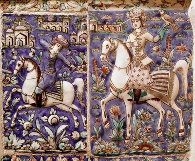 Islamitische kunst: valkenjacht. Keramiek uit Isfahan, Iran door Islamic School