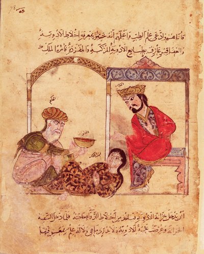 Ms.Arabe 3465 fol.78 Een medisch consult, uit Boek van Kalila en Dimna door Islamic School