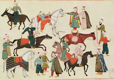 Ms 1671 Een paardenmarkt, c.1580 door Islamic School