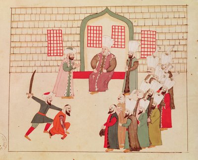 Ms 1671 Een vizier kijkt naar een executie door Islamic School