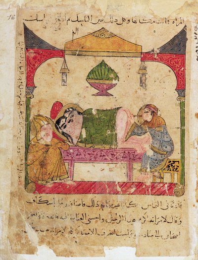 Ms Arabe 3467 Een medisch onderzoek, uit Het Boek van Kalila en Dimna door Islamic School