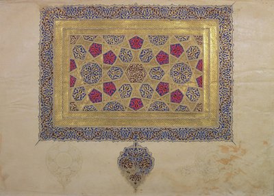 Pagina uit een Koran manuscript, verlicht door Mohammad ebn Aibak, Il-Khanid Periode, begin 14e eeuw door Islamic School