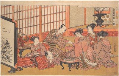 Een schijnhuwelijksceremonie door Isoda Koryusai