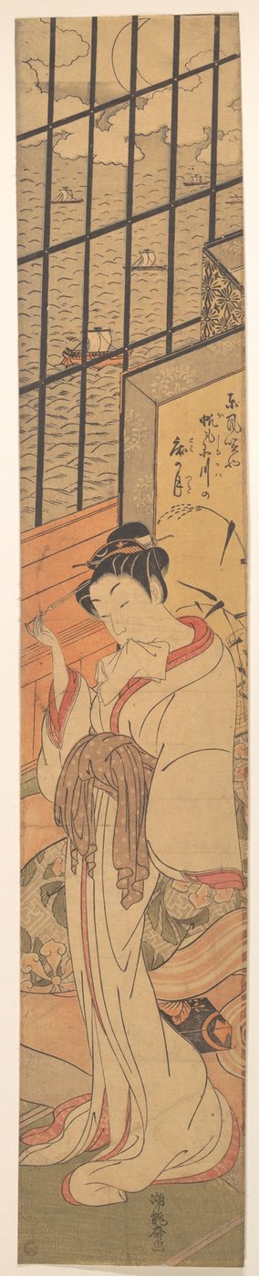 Mondaufgang über der Bucht von Edo door Isoda Koryusai