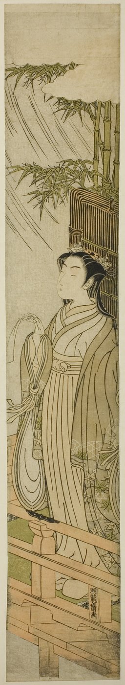 Ono no Komachi bidt om regen door Isoda Koryusai