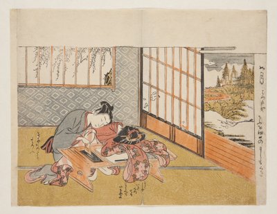 Welvarende bloemen van de elegante twaalf maanden door Isoda Koryusai