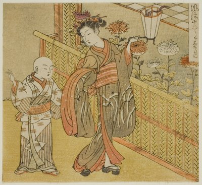 De Negende Maand (Kikuzuki), uit de serie "Modieuze Twaalf Maanden (Furyu juni tsuki)" door Isoda Koryusai
