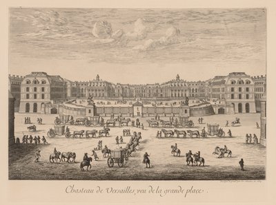 Uitzicht op het Paleis van Versailles, vanaf het hoofdplein door Israël Silvestre