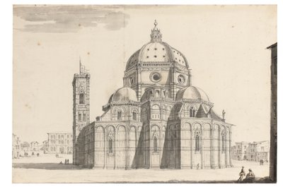 De Duomo en Campanile, Florence door Israel the Younger Silvestre