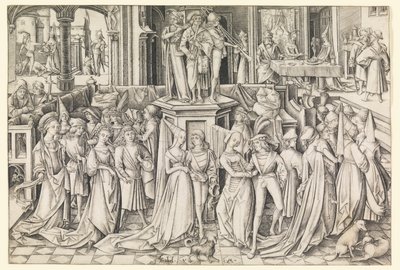 Dans van de Dochters van Herodias door Israhel van Meckenem