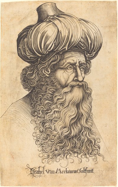 Hoofd van een Oude Man door Israhel van Meckenem