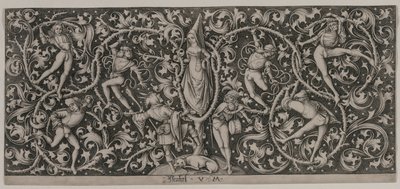 Ornament met Dans van de Geliefden door Israhel van Meckenem