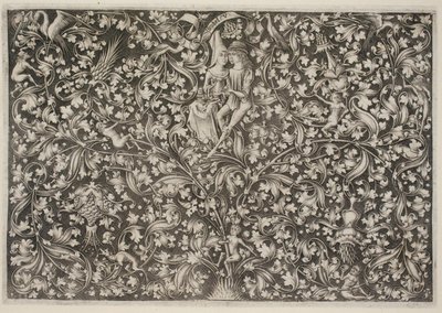 Ornament met geliefden door Israhel van Meckenem