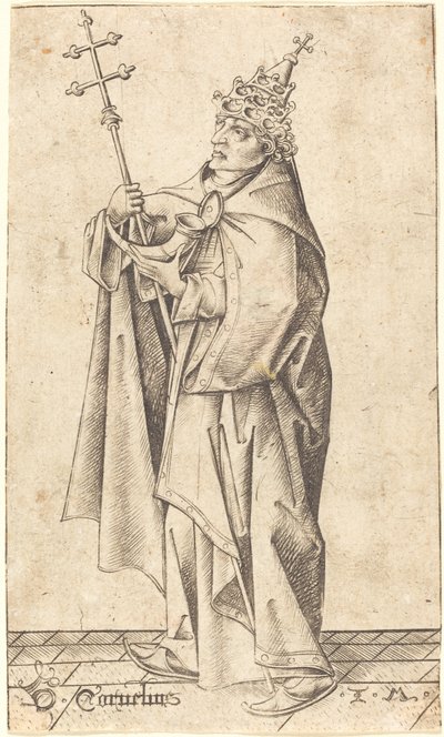 Sint Cornelius door Israhel van Meckenem