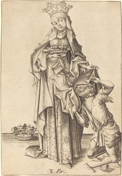 Heilige Elizabeth van Thüringen, c. 1475-1480 door Israhel van Meckenem