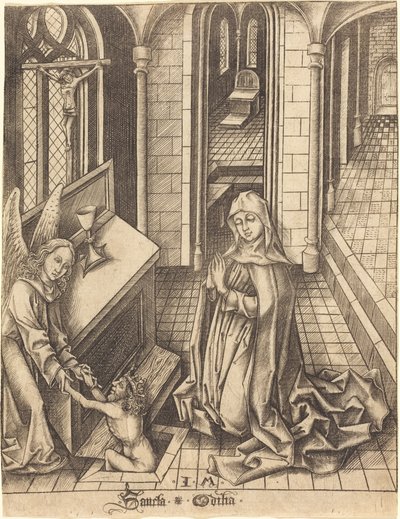 Sint Ottilia door Israhel van Meckenem