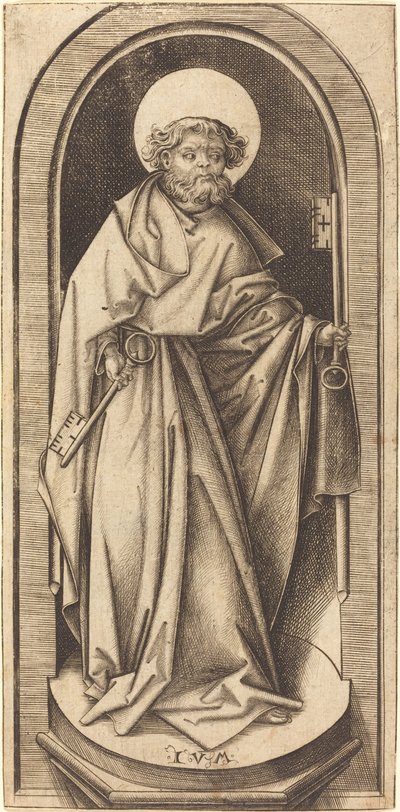 Sint Petrus, ca. 1490-1503 door Israhel van Meckenem