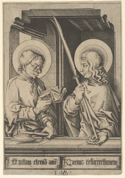 Heiligen Matthias en Judas Thaddaeus, uit De Apostelen door Israhel van Meckenem