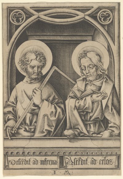 Heiligen Thomas en Jacobus de Mindere, uit De Apostelen door Israhel van Meckenem