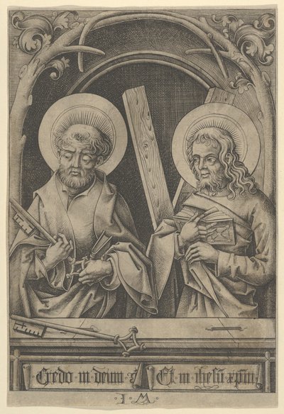 St. Peter en St. Andrew, uit De Apostelen door Israhel van Meckenem
