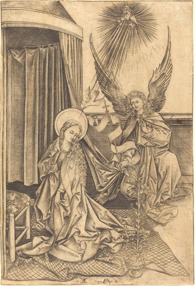 De annunciatie, ca. 1480-1490 door Israhel van Meckenem